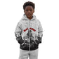 Black Cowboy Nat Love Kid Hoodie Comic Style Desert Line Art Red Typography