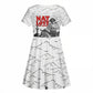Black Cowboy Nat Love Kid Short Sleeve Dress Comic Style Desert Line Art Red Typography