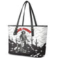 Black Cowboy Nat Love Leather Tote Bag Comic Style Desert Line Art Red Typography