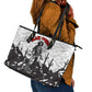 Black Cowboy Nat Love Leather Tote Bag Comic Style Desert Line Art Red Typography