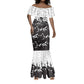 Black Cowboy Nat Love Mermaid Dress Comic Style Desert Line Art Red Typography