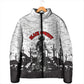 Black Cowboy Nat Love Padded Jacket Comic Style Desert Line Art Red Typography