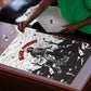 Black Cowboy Nat Love Puzzle Comic Style Desert Line Art Red Typography