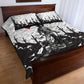 Black Cowboy Nat Love Quilt Bed Set Comic Style Desert Line Art Red Typography