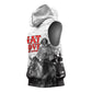 Black Cowboy Nat Love Sleeveless Hoodie Comic Style Desert Line Art Red Typography