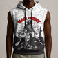 Black Cowboy Nat Love Sleeveless Hoodie Comic Style Desert Line Art Red Typography