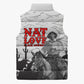 Black Cowboy Nat Love Sleeveless Puffer Jacket Comic Style Desert Line Art Red Typography