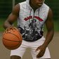 Black Cowboy Nat Love Sleeveless Zip Hoodie Comic Style Desert Line Art Red Typography