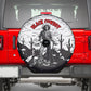 Black Cowboy Nat Love Spare Tire Cover Comic Style Desert Line Art Red Typography