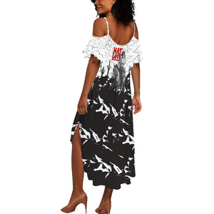 Black Cowboy Nat Love Summer Maxi Dress Comic Style Desert Line Art Red Typography