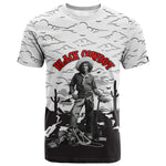 Black Cowboy Nat Love T shirt Comic Style Desert Line Art Red Typography