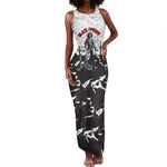 Black Cowboy Nat Love Tank Maxi Dress Comic Style Desert Line Art Red Typography