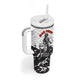 Black Cowboy Nat Love Tumbler With Handle Comic Style Desert Line Art Red Typography