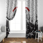 Black Cowboy Nat Love Window Curtain Comic Style Desert Line Art Red Typography