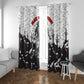 Black Cowboy Nat Love Window Curtain Comic Style Desert Line Art Red Typography