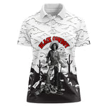 Black Cowboy Nat Love Women Polo Shirt Comic Style Desert Line Art Red Typography