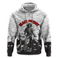Black Cowboy Nat Love Zip Hoodie Comic Style Desert Line Art Red Typography