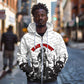 Black Cowboy Nat Love Zip Hoodie Comic Style Desert Line Art Red Typography