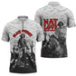 Black Cowboy Nat Love Zipper Polo Shirt Comic Style Desert Line Art Red Typography