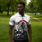 Black Cowboy Nat Love Zipper Polo Shirt Comic Style Desert Line Art Red Typography