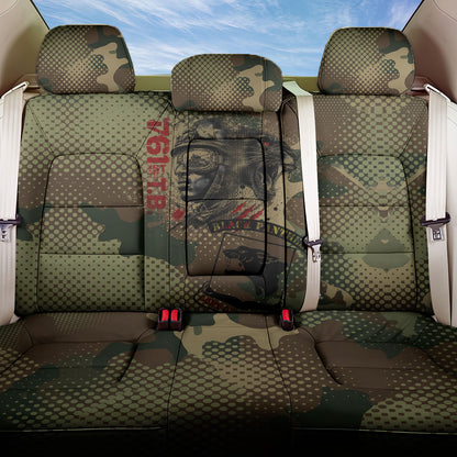 761st Tank Battalion Black Panthers Back Car Seat Cover Come Out Fighting Military - Camouflage Halftone