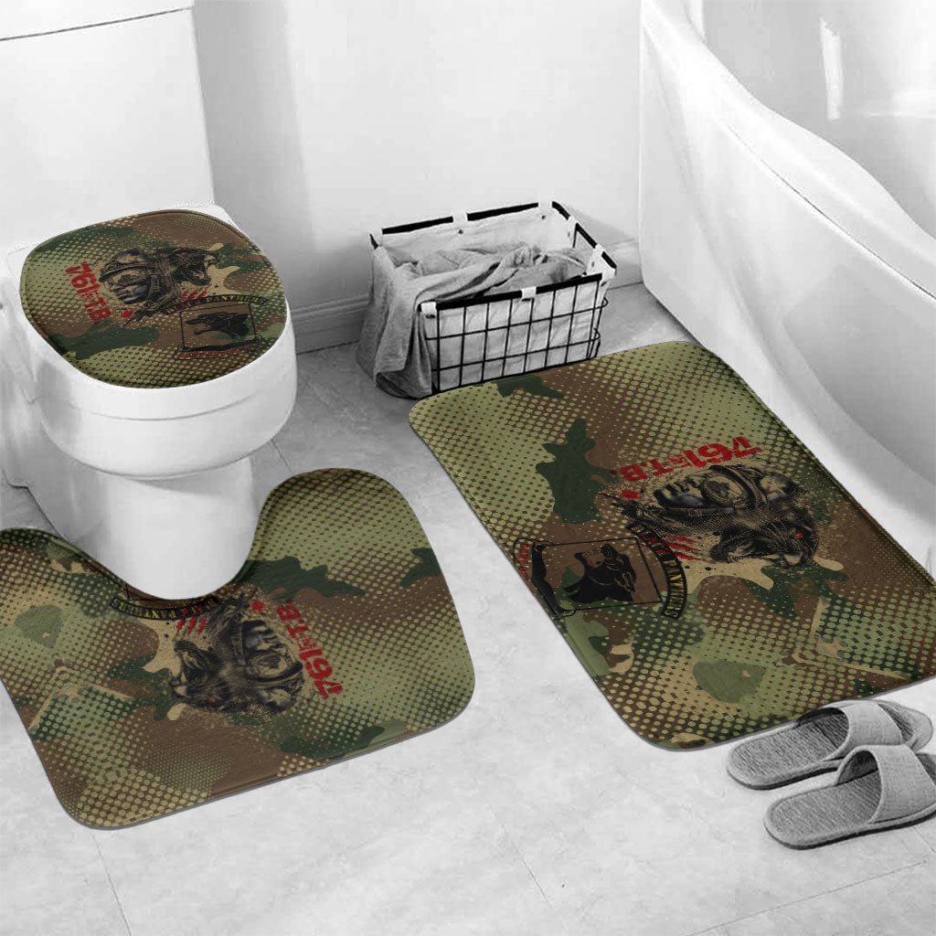 761st Tank Battalion Black Panthers Bathroom Set Come Out Fighting Military - Camouflage Halftone