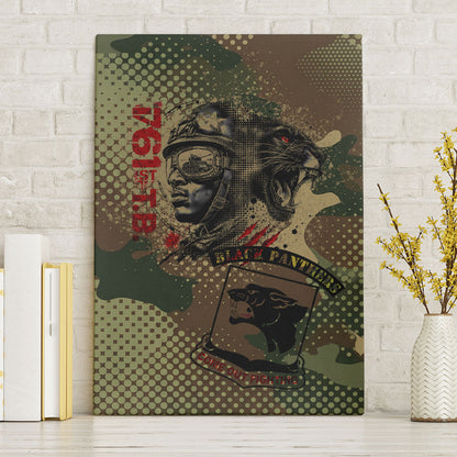 761st Tank Battalion Black Panthers Canvas Wall Art Come Out Fighting Military - Camouflage Halftone