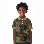 761st Tank Battalion Black Panthers Kid Polo Shirt Come Out Fighting Military - Camouflage Halftone