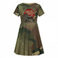 761st Tank Battalion Black Panthers Kid Short Sleeve Dress Come Out Fighting Military - Camouflage Halftone