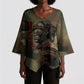 761st Tank Battalion Black Panthers Kimono Sleeve Blouse Come Out Fighting Military - Camouflage Halftone