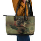 761st Tank Battalion Black Panthers Leather Tote Bag Come Out Fighting Military - Camouflage Halftone