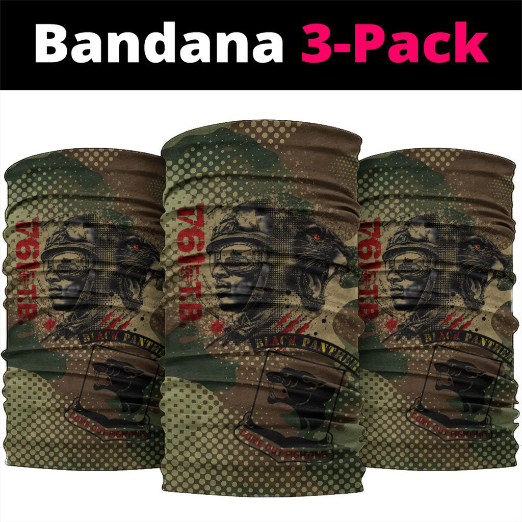 761st Tank Battalion Black Panthers Neck Gaiter Come Out Fighting Military - Camouflage Halftone