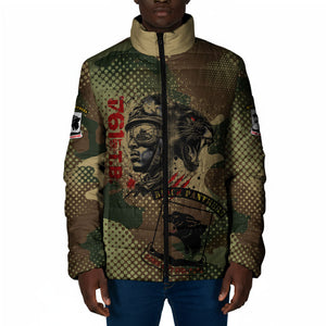 761st Tank Battalion Black Panthers Padded Jacket Come Out Fighting Military - Camouflage Halftone