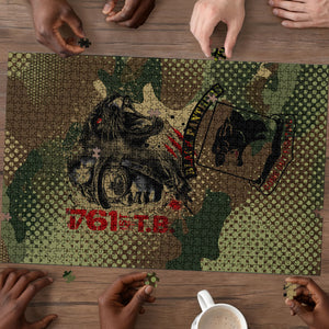 761st Tank Battalion Black Panthers Puzzle Come Out Fighting Military - Camouflage Halftone