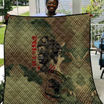 761st Tank Battalion Black Panthers Quilt Come Out Fighting Military - Camouflage Halftone