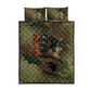 761st Tank Battalion Black Panthers Quilt Bed Set Come Out Fighting Military - Camouflage Halftone