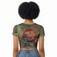 761st Tank Battalion Black Panthers Raglan Cropped T shirt Come Out Fighting Military - Camouflage Halftone