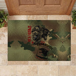761st Tank Battalion Black Panthers Rubber Doormat Come Out Fighting Military - Camouflage Halftone