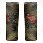 761st Tank Battalion Black Panthers Skinny Tumbler Come Out Fighting Military - Camouflage Halftone