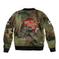 761st Tank Battalion Black Panthers Sleeve Zip Bomber Jacket Come Out Fighting Military - Camouflage Halftone