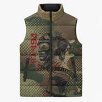761st Tank Battalion Black Panthers Sleeveless Puffer Jacket Come Out Fighting Military - Camouflage Halftone