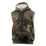 761st Tank Battalion Black Panthers Sleeveless Zip Hoodie Come Out Fighting Military - Camouflage Halftone