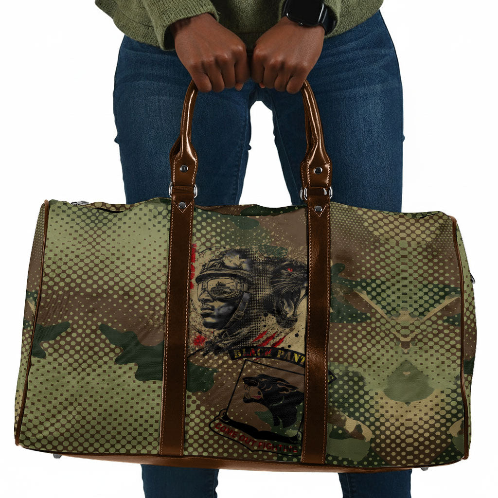 761st Tank Battalion Black Panthers Travel Bag Come Out Fighting Military - Camouflage Halftone