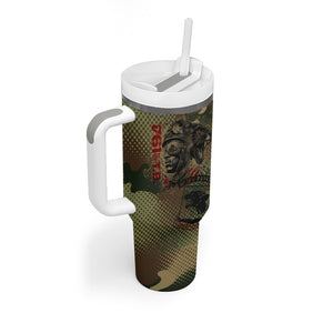 761st Tank Battalion Black Panthers Tumbler With Handle Come Out Fighting Military - Camouflage Halftone