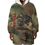 761st Tank Battalion Black Panthers Wearable Blanket Hoodie Come Out Fighting Military - Camouflage Halftone