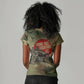 761st Tank Battalion Black Panthers Women V-Neck T-Shirt Come Out Fighting Military - Camouflage Halftone