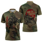 761st Tank Battalion Black Panthers Zipper Polo Shirt Come Out Fighting Military - Camouflage Halftone
