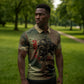 761st Tank Battalion Black Panthers Zipper Polo Shirt Come Out Fighting Military - Camouflage Halftone