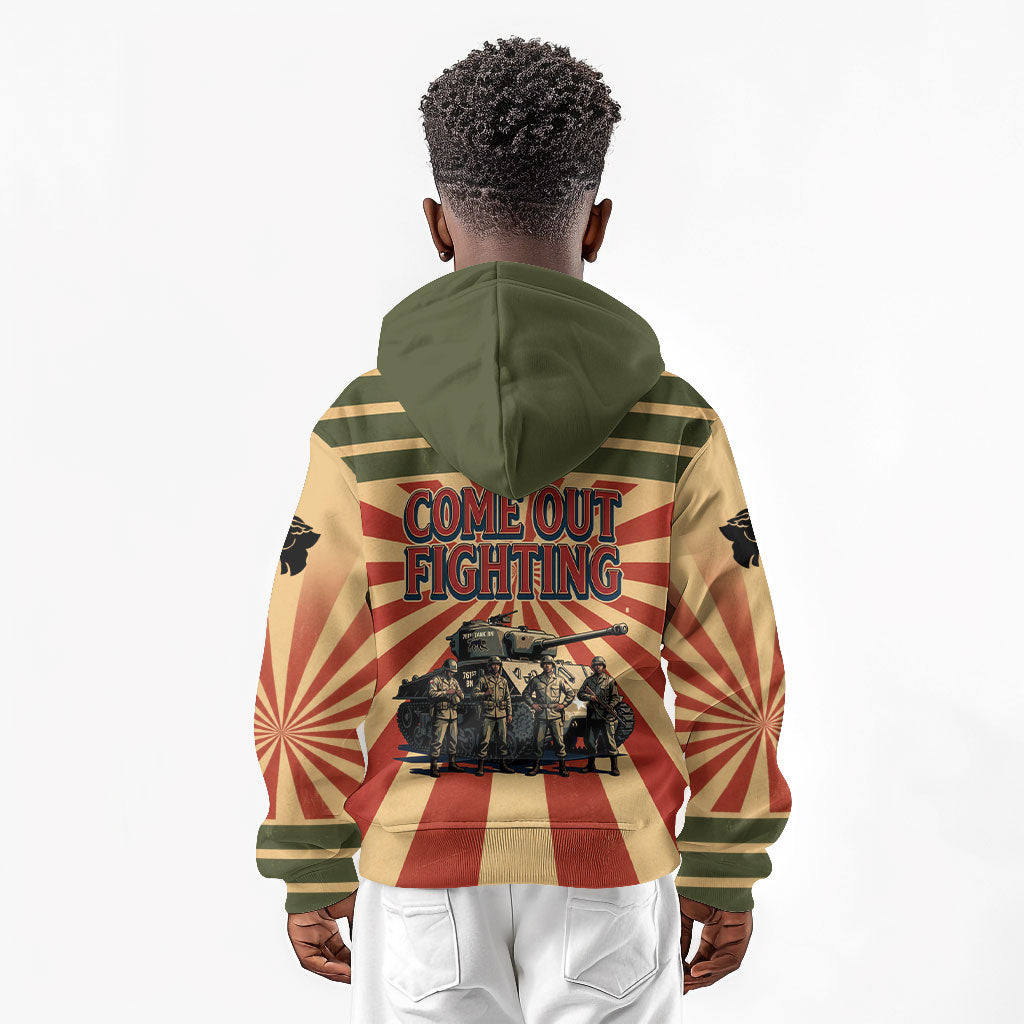 Black Panthers 761st Tank Battalion Kid Hoodie Come Out Fighting Retro Military