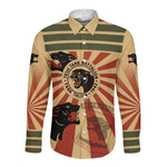 Black Panthers 761st Tank Battalion Long Sleeve Button Shirt Come Out Fighting Retro Military